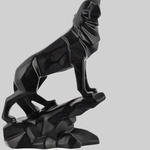 Black Wolf Sculpture