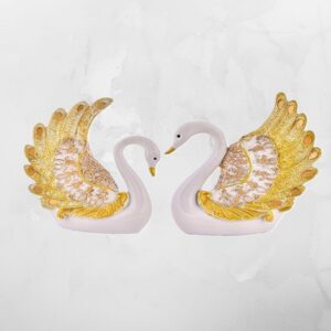 Elegant Swan Pair Feather Design Showpiece | Exquisite Home Decor Accent for Living Room