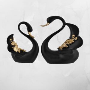 Elegant Swan Pair Sculpture for Home Decor | Handcrafted Decorative Figurine | Living Room, Bedroom & Office
