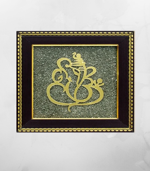 Ganesh-Ji-on-Raw-Pyrite-Frame-19X19.jpg