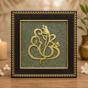 Ganesh Ji on Raw Pyrite Frame