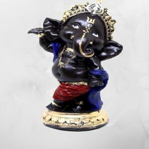 Handcrafted Lord Ganesha Idol Sculpture Showpiece Figurine (Gold) (Red)