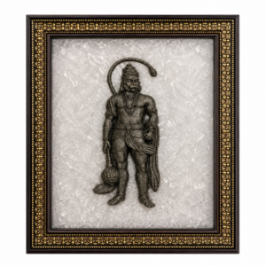 Hanuman ji pyrite on Selenite Frame