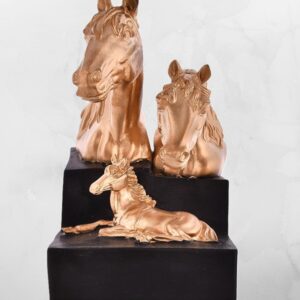 Horse Family Face Antique Sculpture Art Decor | Home Decor Showpiece Figurine