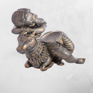Lord Ganesha with Cow Decorative Showpiece Lovely Statue Home Decor Gifting Purpose Someone Special Decorative | Home & Office Living Room Sculpture Figurine