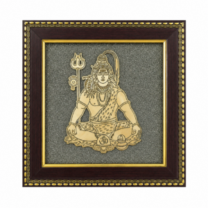 Lord Shiva Meditation Raw Pyrite Frame | Inner Peace