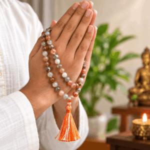 Multicolor Moonstone Beads Mala